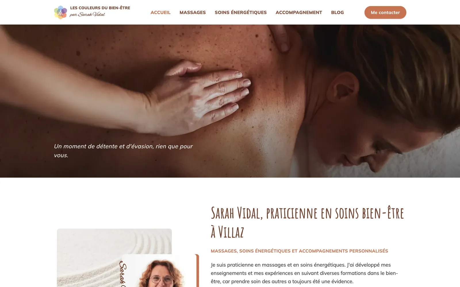 Accueil Les Couleurs du Bien-Être : praticienne en soins bien-être