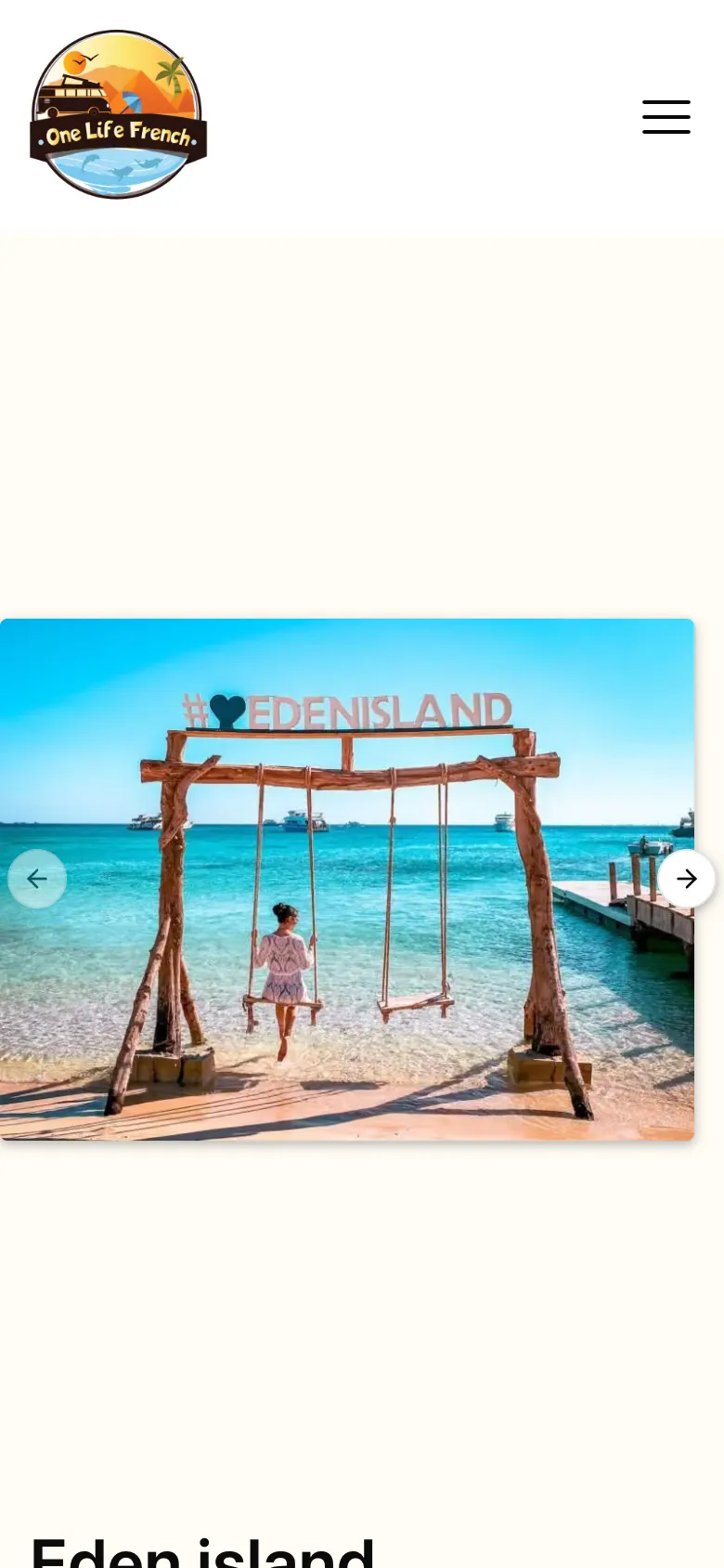 Fiche excursion Eden Island sur mobile