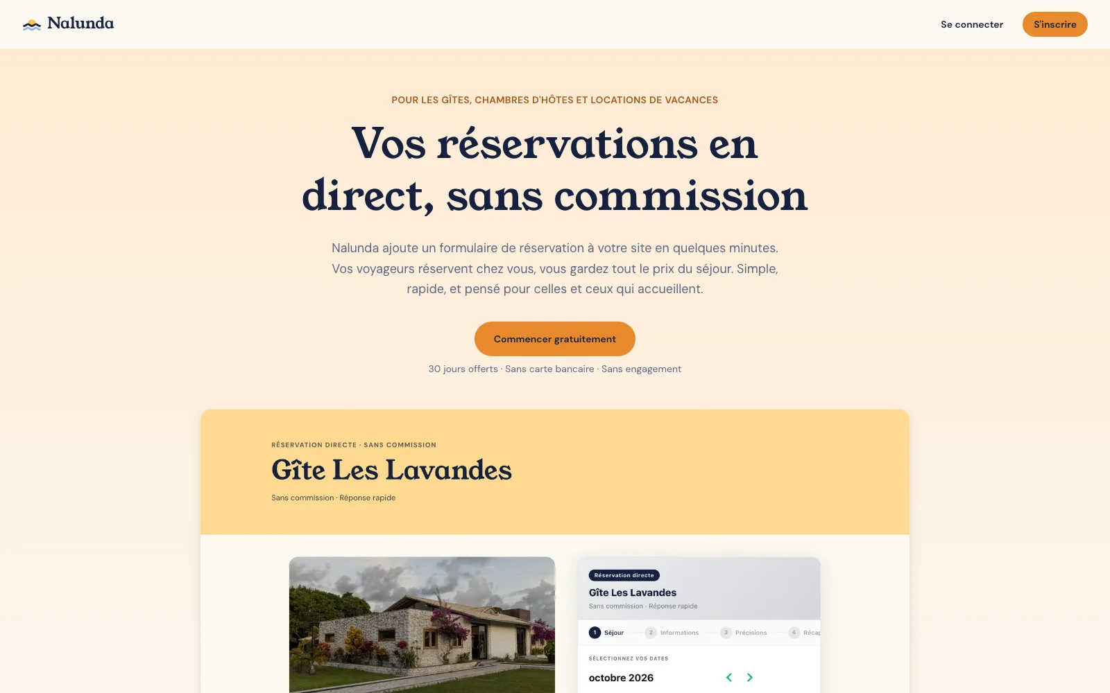 Accueil Nalunda : réservations en direct, sans commission, pour les gîtes et chambres d’hôtes